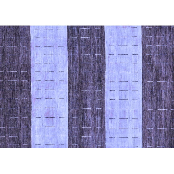 Ahgly Company Machine Washable Indoor Rectangle Abstract Blue Modern Area Rugs, 7' x 10'
