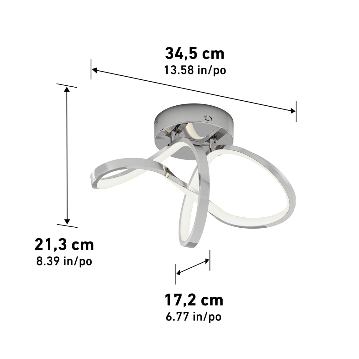 Artika Loop Flush Mount Light 3 CCT Chrome