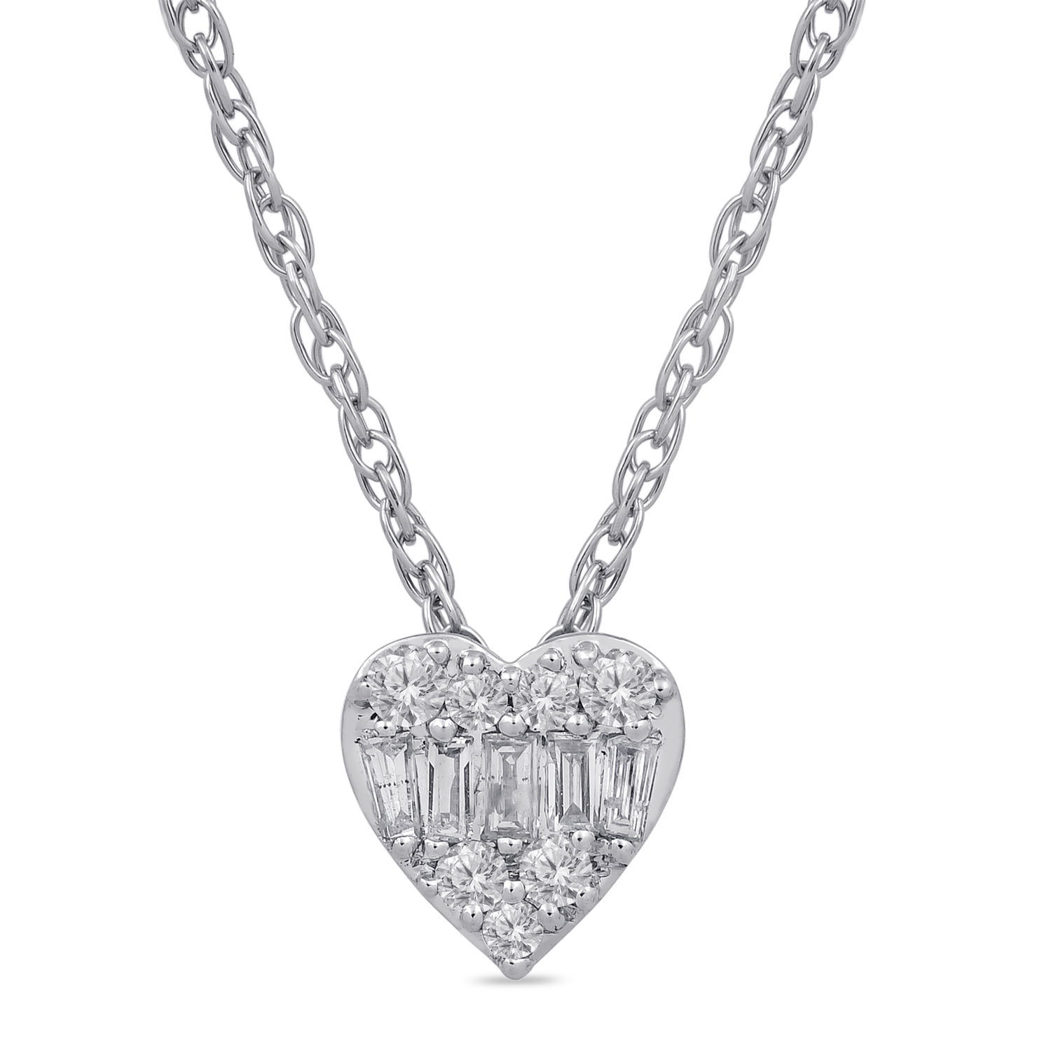 Brilliance Fine Jewelry 10k Heart Pendant Necklace For Women and Teens