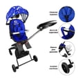 thumbnail image 2 of Carriola para Bebé de Viaje The Baby Shop  con Asiento Giratorio 360, Plegable, Reclinable Azul, 2 of 7
