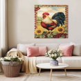 thumbnail image 5 of Vintage Rooster Wall Art Painting on Canvas, Pastoral Watercolor Sunflower Plaid Canvas Art Home Prints Wall Art Framed Modern Artwork for Living Room Bedroom Wall Decor 16x16in, 5 of 9