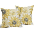 thumbnail image 6 of Dark Light Yellow Pillow Covers 20x20 Set of 2 Retro Sunflower Flowers Print Decorative Throw Pillows Outdoor Modern Art Floral Pillowcase Square Linen Cushion Case for Home Sofa Couch Bed, 6 of 6