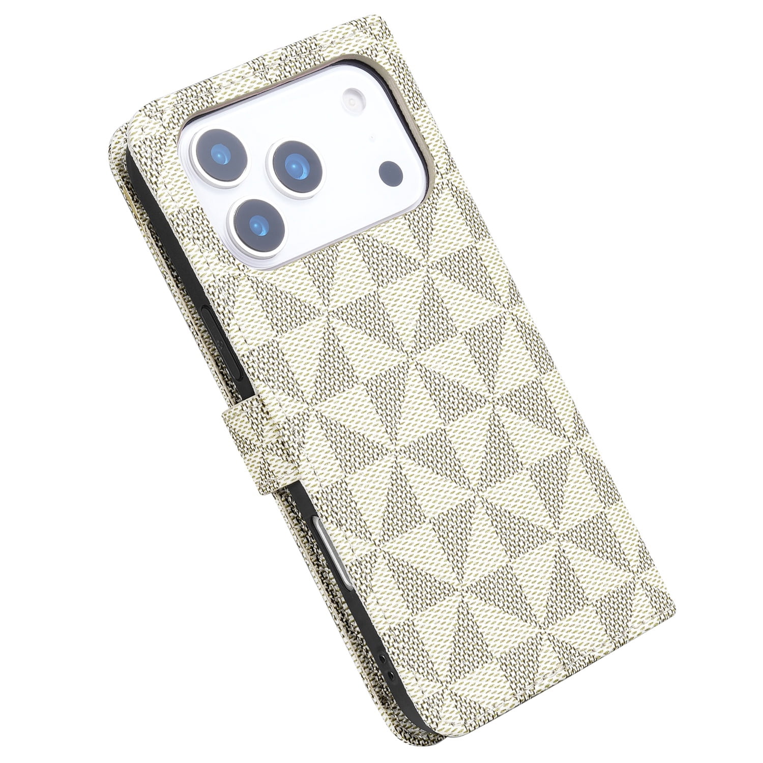 Stylish Triangle Wallet Case for iPhone 17 Pro - Yellow