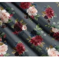 thumbnail image 3 of Soimoi Blue Cotton Cambric Fabric Leaves & Peony Floral Print Fabric by Yard 42 Inch Wide, 3 of 7