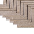 thumbnail image 5 of Sample - Beige Sand Sina Pearl Marble Stone Herringbone Mosaic Tile Kitchen Backsplash, 5 of 6