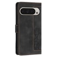 thumbnail image 5 of Leather For Google Pixel 9 Pro/10 Pro XL Case Tulip Embossed 5-card  Flip Wallet Leather Case with Card Holder Magnetic Closure ,Detachable Wrist Strap,Shockproof Phone Cases Cover,Black, 5 of 9