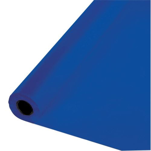 Cobalt Blue Plastic Tablecloth 100-foot Roll