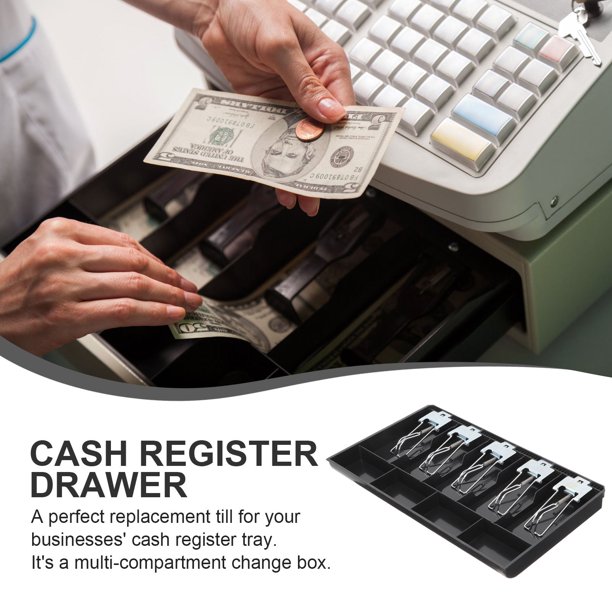 unbranded Caja Registradora Con Compartimentos Múltiples Organizador De Color Negro Para Tiendas