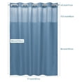 thumbnail image 7 of Moonlight Blue Long No Hook Shower Curtain with Snap-in Liner, 230GSM Waffle Weave for Bathroom, 71W x 86H, Easy Install, 7 of 7