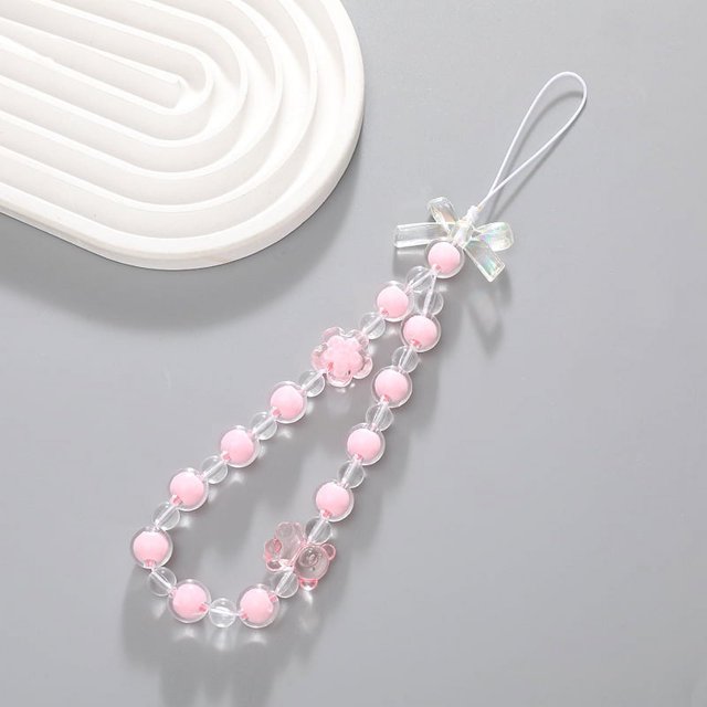 Cadena de perlas para teléfono móvil, colgante para teléfono móvil, funda para teléfono móvil, colgante con cuentas, cadena anticaídas para mujer