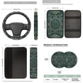 thumbnail image 7 of Binienty Bohemian Mandala Floral Auto Seat Covers with Steering Wheel Cover Armrest Cushion Pad Headrest Covers Automotive Seat Belt Covers Vehicle Interior Accessories Set for Sedan SUV Truck Van, 7 of 7