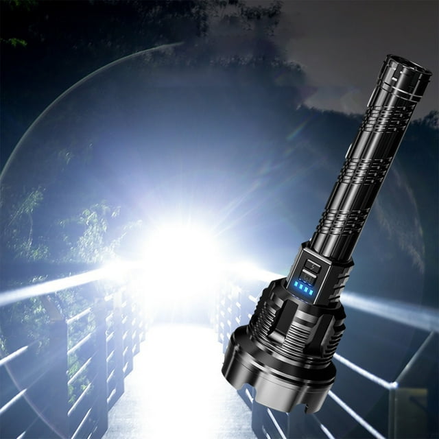 Clearance! Outdoor Strong Light Torch, Usb Rechargeable Outdoor Long Range Led Hand Holding Searchlight, Rosette Head Heat Sink, Non-Slip Pattern Torch Lighting Deals Bulk Pallets For Sale #03