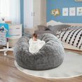 thumbnail image 1 of JUNWELL Giant Bean Bag Chair Bed for Adults  Beanbag Lazy Chair  Large Sofa Couch  Machine Washable(5 ft), 1 of 6