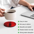 thumbnail image 4 of Red Coasters Set of 6, Retro Oil Painting Modern Abstract Art Aesthetics Absorbent Coasters for Drinks, Coaster for Bar Office Dining Coffee Table Accessories Decor, Non Slip Round Desk Coaster, 4 of 9