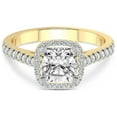 thumbnail image 4 of IGI Certified 2 Carat Cushion Shape Lab Grown Diamond Engagement Ring | 14K Yellow Gold | Glowing Globe Halo Diamond Ring | FG-VS1-VS2 Quality Friendly Diamonds, 4 of 6