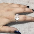 thumbnail image 4 of Natural Rose Quartz Ring, Rough Quartz Gemstone Ring, Birthstone, Crescent Moon, 925 Sterling Silver, Womens Ring, Christmas, Thanksgiving, Handmade, Statement Jewelry, Rough Gemstone Jewelry, 4 of 6