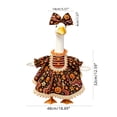 thumbnail image 2 of Halloween Porch Goose Outfit Wavy Pumpkin Print Dress with Bow and Lace Trim for Large Goose Festive Decoration, 2 of 5