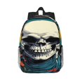thumbnail image 1 of Lukts Modern Hip-Hop Skull Pattern 15 Inch Student Backpack, Waterproof Laptop Backpack with Adjustable Shoulder Straps, Lightweight Travel, Campus Backpack, Unisex, 1 of 6