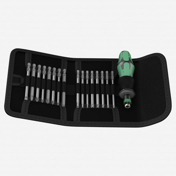 Wera 05051042001 Kraftform Kompakt 60 SAE Pouch Set, 17 Piece