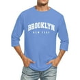 thumbnail image 1 of T-shirts pour Homme Manches 3/4 Col Ras du Cou Confortable Couleur Dégradée Coupe Bleu Pâle Sortie Hauts d'Automne Taille TTTTG, 1 of 4