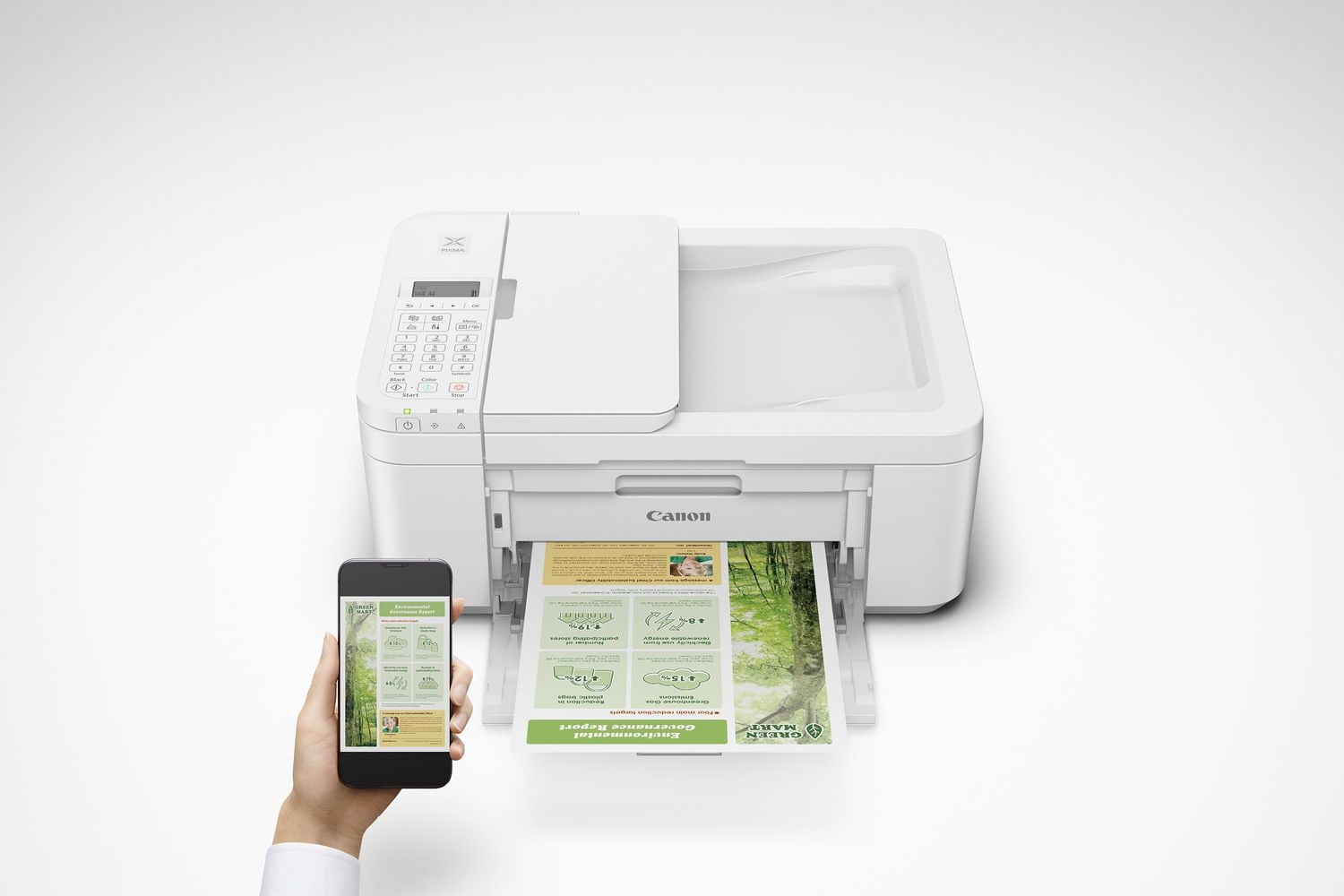 Canon Imprimante Jet d'Encre Couleur Sans Fil PIXMA TR4723, Blanc - Copie d'Impression Scan Fax - 4800 x 1200 dpi, Impression Automatique sur 2 Faces, 20 Feuilles ADF, Écran LCD 2 Lignes, Tillsiy