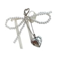 thumbnail image 3 of Llavero con lazo, cinta novedosa, creativo llavero para coche, accesorios colgantes con lazo beige, 3 of 9