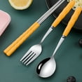 thumbnail image 6 of Under $1 Xuniizn Stainless Steel Cutlery Set Stainless Steel Portable Cutlery Set Office Worker Chopsticks Spoon Fork Cutlery Three-Piece Gift Season Silverware Set, 6 of 9