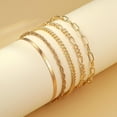 thumbnail image 5 of Misterolina 5PcsSet Fashion Thick Chain Link Bracelets Set For Women Gold Color Hot Q3, 5 of 7