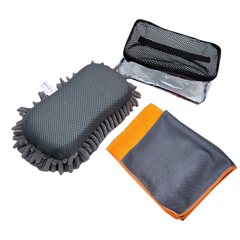 LEXSOMEO 1 Set Auto Detailing Set Car Washing Sponge and Ultra-Absorbent Cloth Drying Towel for Car Cleaning Drying and Polishing