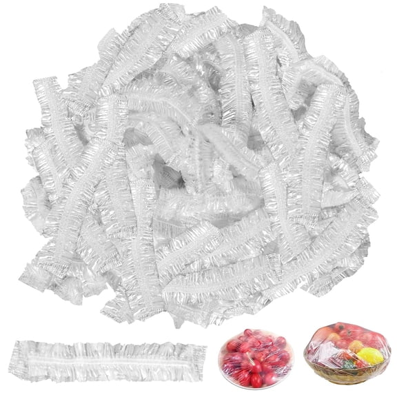 Niuxa 100 Pcs Plastic Wrap Food Dish Bowl Covers, Elastic Thickened Shower Caps for Sourdough Bread Proofing Stretch for Keeping Food Fresh And Dust Away