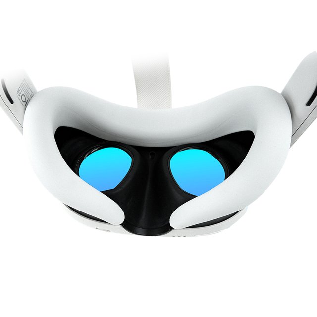 DQrwqpou Almohadilla Silicona para Cubrir La Cara Máscara A Prueba Sudor Almohadilla Facial para Meta Quest 3 (blanco)