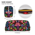 thumbnail image 3 of Uemuo Colorful Floral Embroidery Mexican Printed Leather Pencil Case, Pencil Pouch, Portable Pencil Bag, Pen Case for& Office, 3 of 7