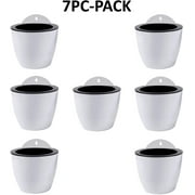 ShoppeWatch Self Watering Wall Hanging Planters 7 Pack for Plants Flowers Indoor Outdoor Window Plant Pots White Plastic Medium 5 inch with Hooks PL34