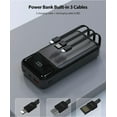 thumbnail image 4 of 10000mAh Power Bank 22.5W PD Fast Charge for iPhone 15/16/Plus/Pro/Pro Max/16e - Backup Battery Portable Charger Built-in Cable LED Display 1-Port USB 2-Port USB-C, 4 of 9