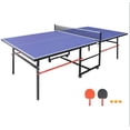thumbnail image 1 of Table de Ping-Pong Pliante et Roulante, Taille Standard, Table de Ping-Pong Intérieure avec Filet, Tables de Ping-Pong Professionnelles d'Extérieur avec 4 Roues pour un Mouvement Facile, Mode Lecture par un Seul Joueur, Conception Pliable, 1 of 9
