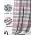 thumbnail image 3 of Pink Stripes Blackout Curtains for Bedroom Living Room Darkening Curtains 84 Inch Length 2 Panels Set Modern Minimalist Horizontal Ombre Lines Window Curtain Window Treatment Grommet Drapes 52"x84", 3 of 9