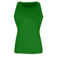 thumbnail image 3 of Womens Summer Sleeveless Tank Top Casual Ribbed Racerback Basic Fitted Thick Strap Shirts Tops Green 2XL, 3 of 4