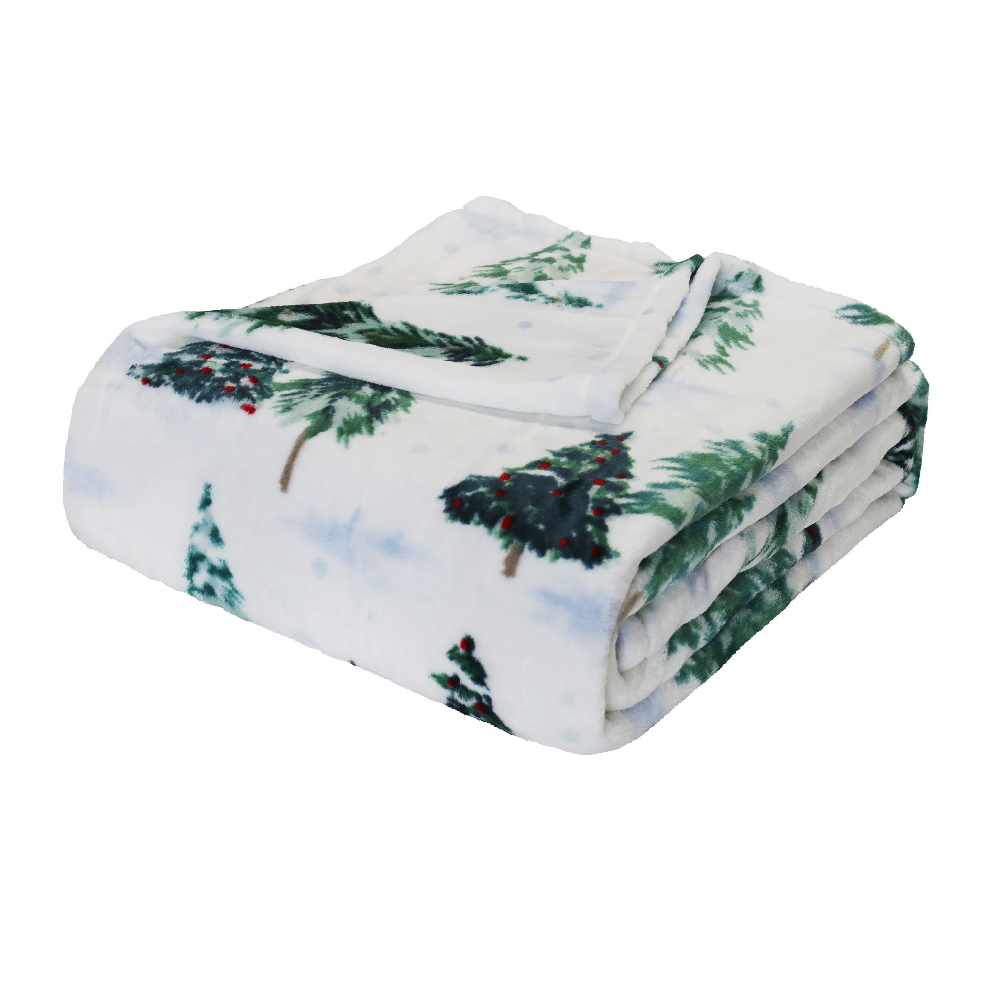 Mainstays Deluxe Plush Bed Holiday Blanket, Christmas Tree, Full/Queen - image 5 of 6