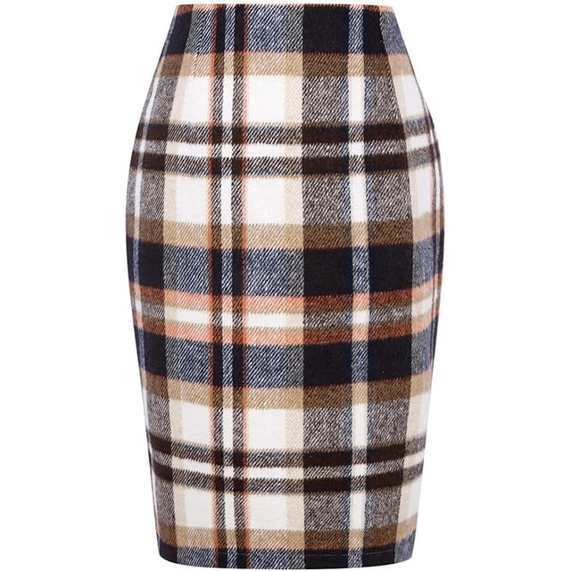 Jupe Mini à Carreaux pour Femmes Taille Haute Ligne A Jupe Crayon Automne