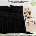 thumbnail image 3 of Real 800 Thread Count, 100% Organic natural Cotton, 12" Deep Pocket Sheet Set [72" X 80"] RV Camper King Size, Black, 3 of 8