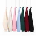 thumbnail image 4 of Autumn/Winter Heavyweight Piqué Cotton Polo Neck Sweatshirt, Loose Fit, Solid Color, Couple Style, Turn-Down Collar, Long Sleeve, 4 of 4