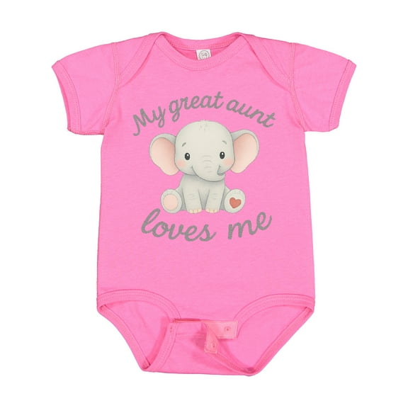 Inktastic My Great Aunt Loves Me Elephant Boys or Girls Baby Bodysuit