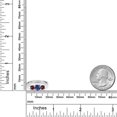 thumbnail image 6 of Gem Stone King 14K White Gold Blue Created Sapphire & Red Rhodolite Garnet 3-Stone Engagement Ring | 1.34 Cttw | Round 5MM and 4MM | Three Stone Wedding Anniversary Promise Ring for Women (Size 6), 6 of 6