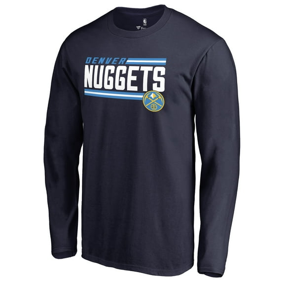 Men's Navy Denver Nuggets Onside Stripe Long Sleeve T-Shirt