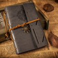 thumbnail image 5 of Classic Vintage Style Anchor & Rudder Decorated PU Cover Notebook Travel Diary Sketchbook (Coffee), 5 of 5