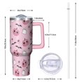 thumbnail image 1 of Halloween Design 40oz Tumbler w/Handle - Ghosts/Pumpkins Double Wall Insulated Stainless Steel Cup, Leakproof Lid, Gift Ready, 1 of 3