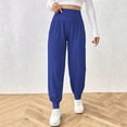 thumbnail image 6 of hlysgo Women's Jogger Pants High Waisted Tummy Control Tapered Lounge Pants Workout Gym Jogging Trousers with Pockets Blue,XL, 6 of 6
