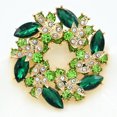 thumbnail image 4 of Qarigey Broche de flores elegante y fácil de usar para una apariencia llamativa Broche de de hojas Broches de flores únicos Ropa, zapatos y accesorios Miscelánea diamante verde, 4 of 6