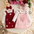 thumbnail image 5 of mgoYE Baby Girl Suspender Corduroy Skirt Outfits Long Sleeves Fall Winter Spring Clothes(Red,3-6 Months), 5 of 9