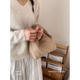 thumbnail image 2 of Wynndora Retro Suede Twisted Handle Mini Handbag, Soft Textured Casual Tote Purse, Khaki, 2 of 7